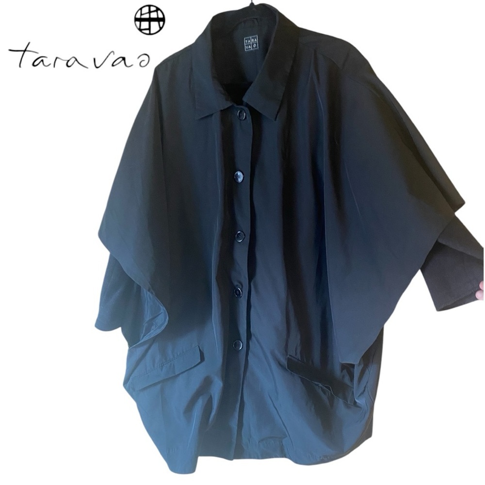 Tara Vao Poncho Jacket with Fleece Sleeves Size Large